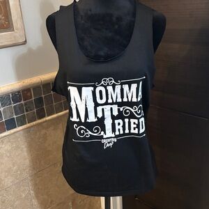 Black 'Momma It Tried' Graphic Tank Top